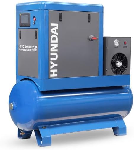 Hyundai 10hp 500L Permanent Magnet Screw Air Compressor with Dryer and Variable Speed Drive | HYSC100500DVSD