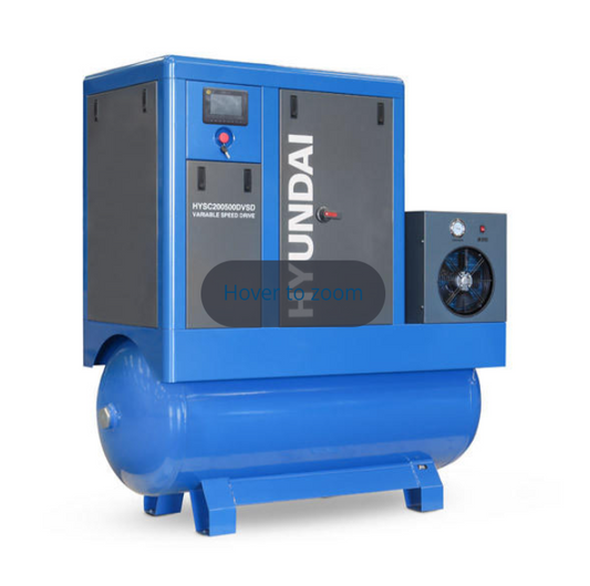 Hyundai 20hp 500L Permanent Magnet Screw Air Compressor with Dryer and Variable Speed Drive | HYSC200500DVSD