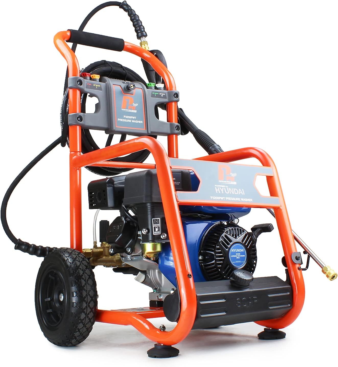P1 Petrol Pressure Washer 3200psi / 214 bar | Hyundai 7hp 212cc Engine | P3200PWT