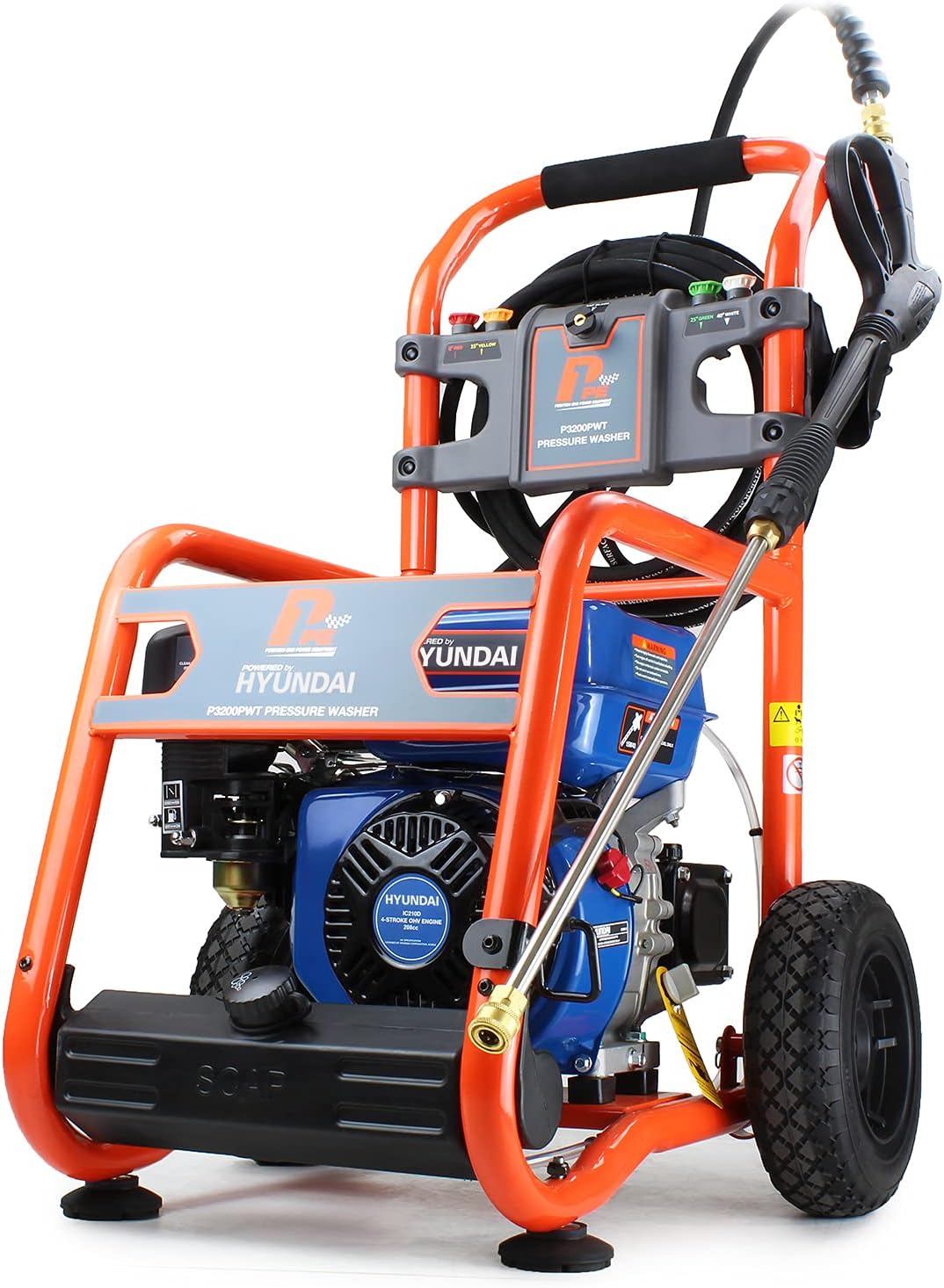 P1 Petrol Pressure Washer 3200psi / 214 bar | Hyundai 7hp 212cc Engine | P3200PWT