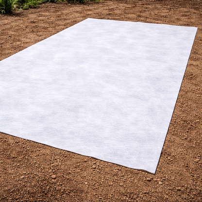 Non-woven geotextile separation membrane laid between soil and aggregate layers
