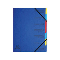 Exacompta - Ref 54072E - Stapled Spine Multipart File  A4 7 Tabbed Sections
