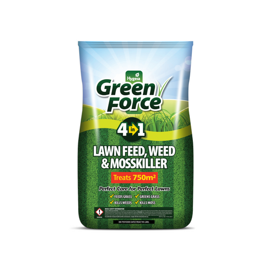 Greenforce 4 in 1 Lawn Feed Weed Moss Killer Garden Care Perfect Grass 15kg Bag