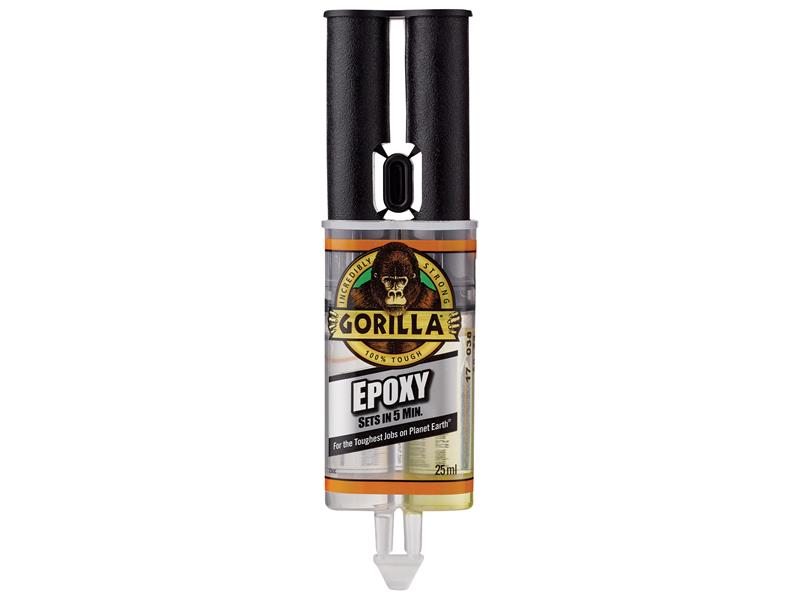 GorillaGlue 6044001 Gorilla 5 Min 2-Part Epoxy Syringe 25ml