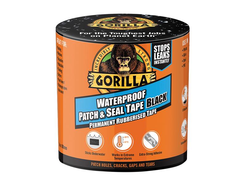 GorillaGlue 3044721 Gorilla Waterproof Patch & Seal Tape 100mm x 3m Black
