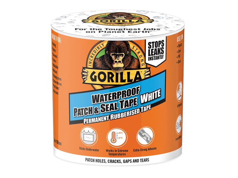 GorillaGlue 3044741 Gorilla Waterproof Patch & Seal Tape 100mm x 3m White