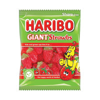 Haribo Giant Strawbs Bag 160g Pk12