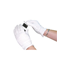 White Knitted Med Cotton Gloves Pk20