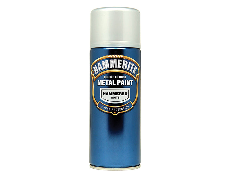 Hammerite 5084784 Direct to Rust Hammered Finish Aerosol White 400ml