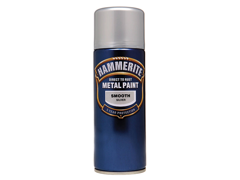 Hammerite 5084785 Direct to Rust Smooth Finish Aerosol Silver 400ml
