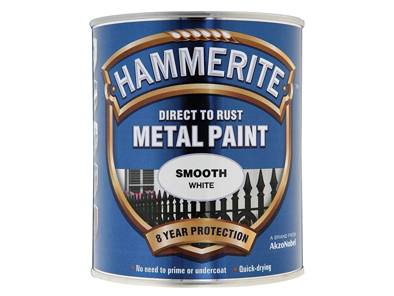 Hammerite 5092956 Direct to Rust Smooth Finish Metal Paint White 750ml