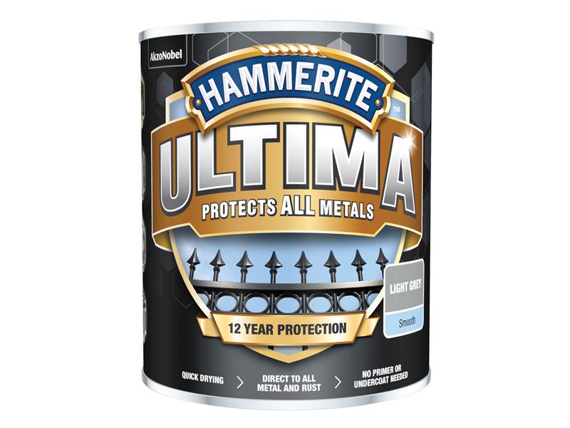 Hammerite 5362528 Ultima Metal Paint Smooth Light Grey 750ml