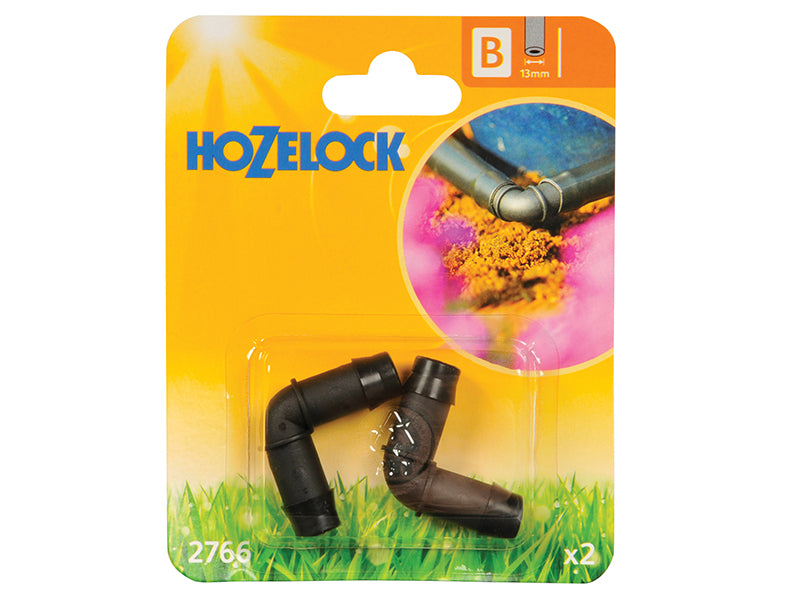 Hozelock 2766P0000 2766 90� Elbow Connector 13mm (Pack 2)