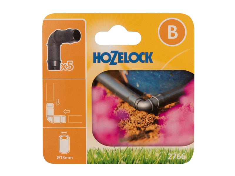 Hozelock 2766 0005 2766 90� Elbow Connector 13mm (Pack 5)