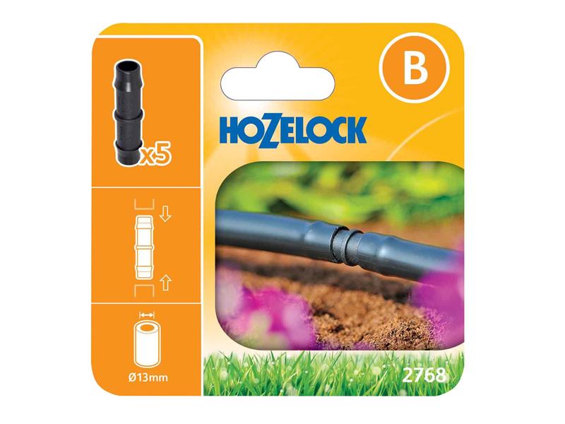 Hozelock 2768 0005 2768 Straight Connector 13mm (Pack 5)