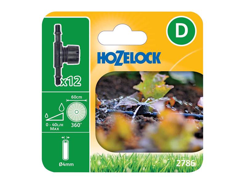 Hozelock 2786 0012 2786 In Line Adjustable Mini Sprinkler 4mm (Pack 12)