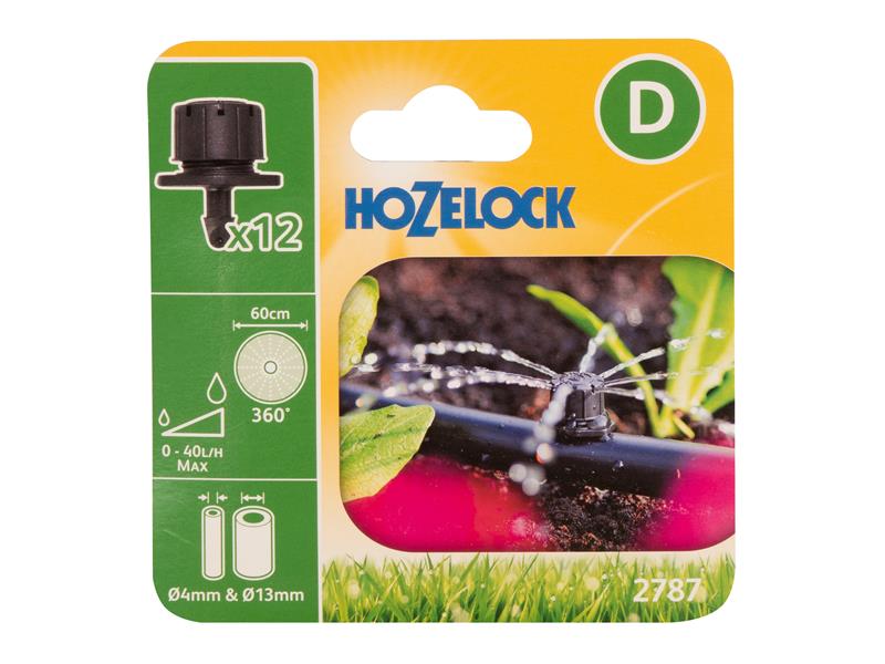 Hozelock 2787 0012 2787 End of Line Adjustable Mini Sprinkler 4/13mm (Pack 12)
