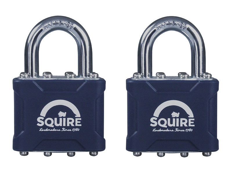 Squire 35T 35T Stronglock Card (2) Padlocks 38mm Open Shackle Keyed