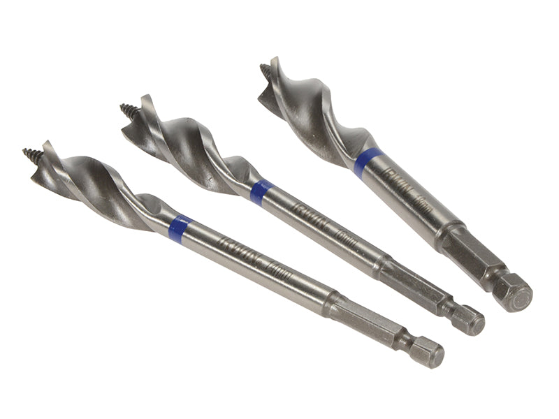 IRWIN® 10507720 Blue Groove Wood Power Bit Set, 3 Piece 14 16 & 18mm