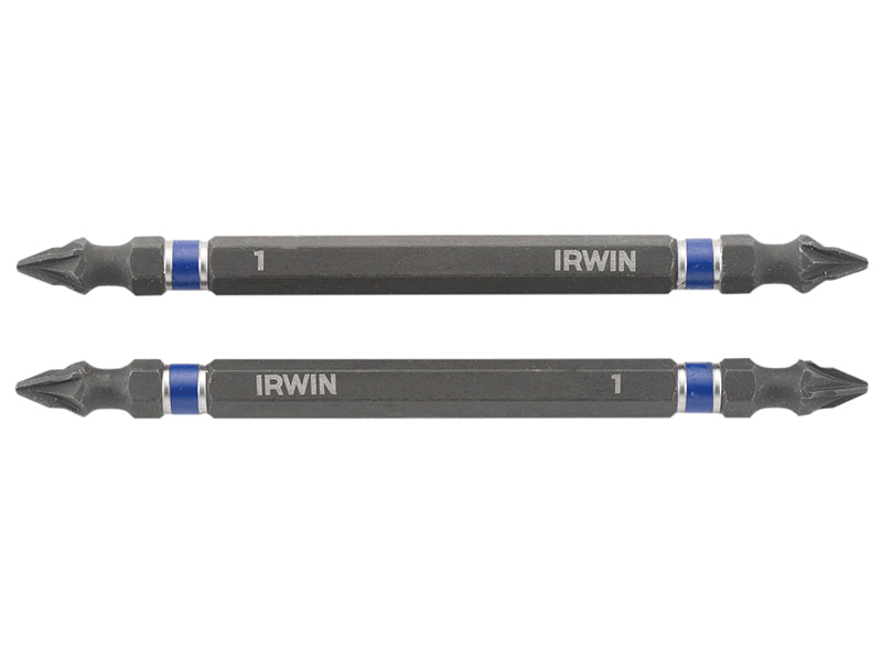 IRWIN� 1923407 Impact Double-Ended Screwdriver Bits Pozi PZ1 100mm (Pack 2)