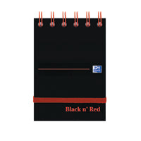 Black n Red Wire Elast Notebk A7 Pk5