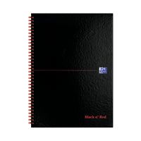 Black n Red Wire HB Rule Ntbk A4 Pk5