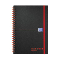 Black n Red PP Recyc Notebook A5 Pk5