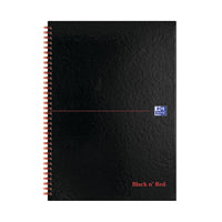 Black n Red HB Wire A-Z Ntbk A4 Pk5