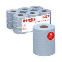 WypAll L10 CF Roll 1Ply Blu Pk6 6223