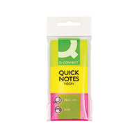 Q-Connect Neon QuickNote 38x51mm Pk3
