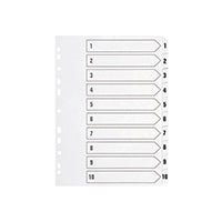 Q Connect Index 1-10 Polyprop White