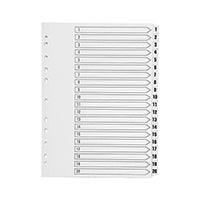Q Connect Index 1-20 Polyprop White