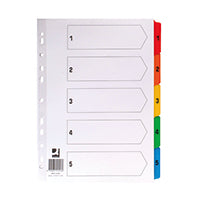 Q-Connect 1-5 Index Multi Tab Wht A4