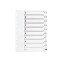 Q Connect Index 1-10 Brd Reinf White