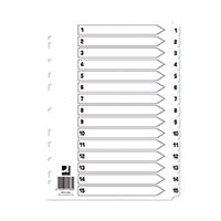 Q Connect Index 1-15 Board Reinf Wht