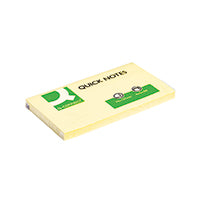 Q-Connect 76 x127mm Quick Note Repositionable Pad - Yellow (Pack of 12)