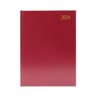 Desk Diary WTV A4 Burgundy 2024