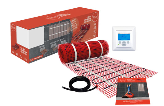 KLIMA Electric Under Floor Heating Mat Kits W Digital Thermostat 150w/m_ Output