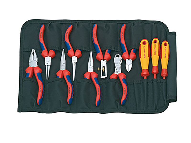 Knipex 00 19 41 Pliers & Screwdriver Set in Tool Roll, 11 Piece