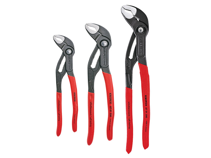 Knipex 00 20 09 V02 Cobra® Water Pump Pliers 3 Piece Set (180mm  250mm & 300mm)