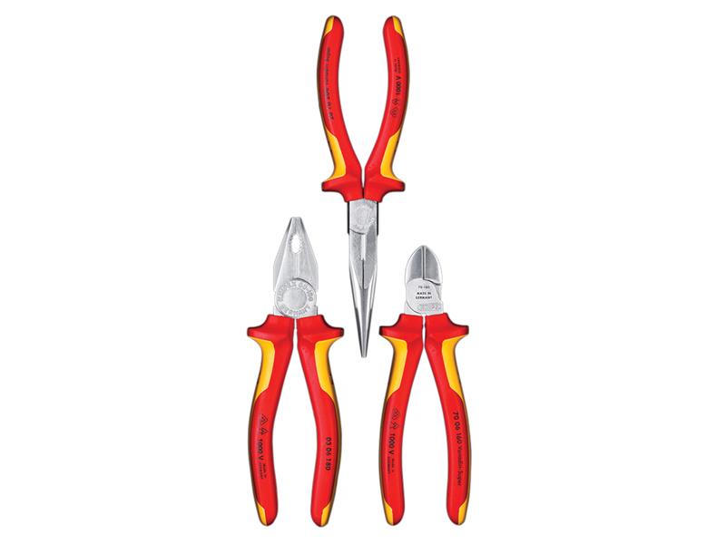 Knipex 00 20 12 Elektro VDE Pliers Set, 3 Piece