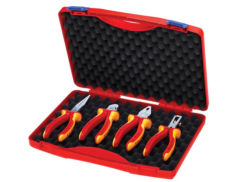 Knipex 00 20 15 VDE Pliers Set in Case, 4 Piece