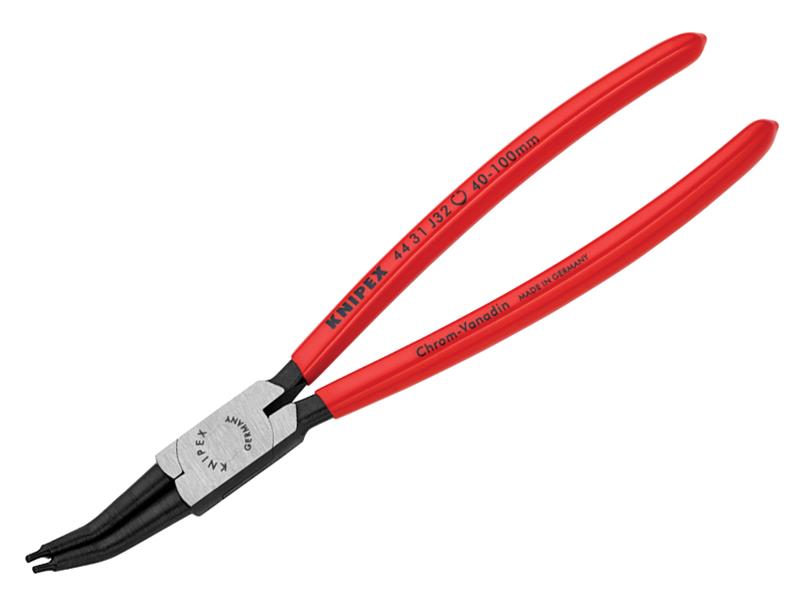 Knipex 44 31 J32 Circlip Pliers Internal 45� Bent Tip 40-100mm J32