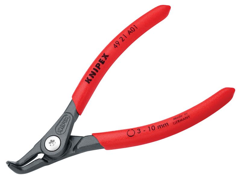 Knipex 49 21 A01 SB Precision Circlip Pliers External 90� Bent Tip 3-10mm A01