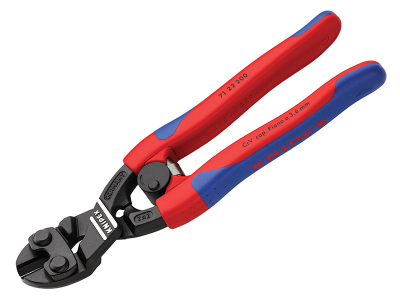 Knipex 71 22 200 SB CoBolt® Compact Bolt Cutters 20° Head Multi-Component Grip 200mm (8in)