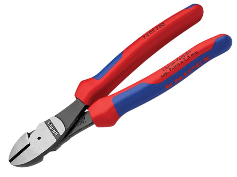 Knipex 74 02 200 SB High Leverage Diagonal Cutters Multi-Component Grip 200mm (8in)