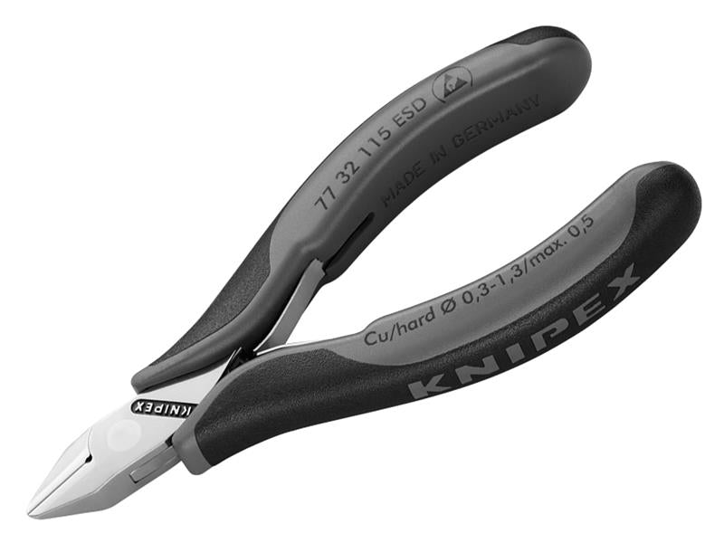 Knipex 77 32 115 ESD ESD Electronics Diagonal Cutters - Pointed Head Small Bevel 115mm