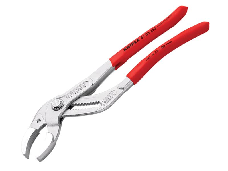 Knipex 81 03 250 SB Plastic Pipe Grip Pliers Chrome 250mm - 80mm Capacity