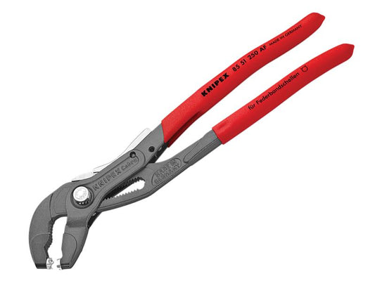 Knipex 85 51 250 AF Spring Hose Clamp Pliers with Locking Device 250mm Capacity 70mm