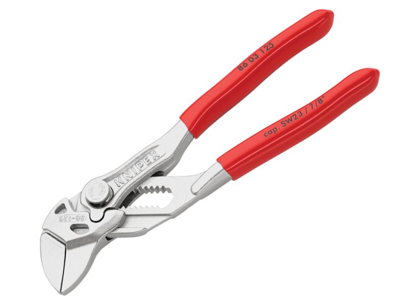 Knipex 86 03 125 SB Mini Pliers Wrench PVC Grips 125mm - 23mm Capacity
